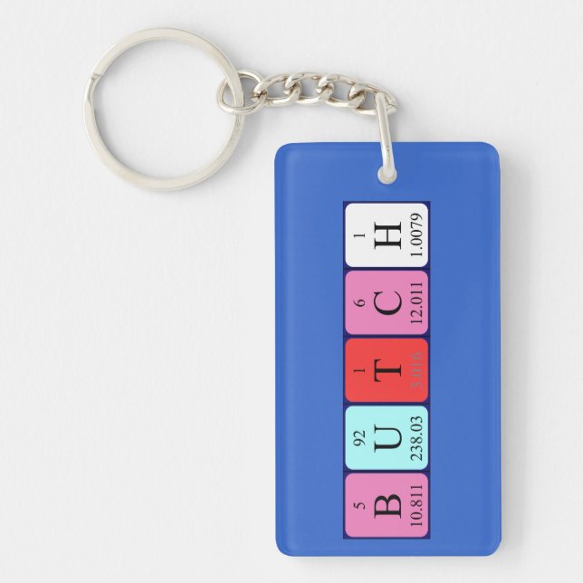 Butch periodic table name keyring (Front)