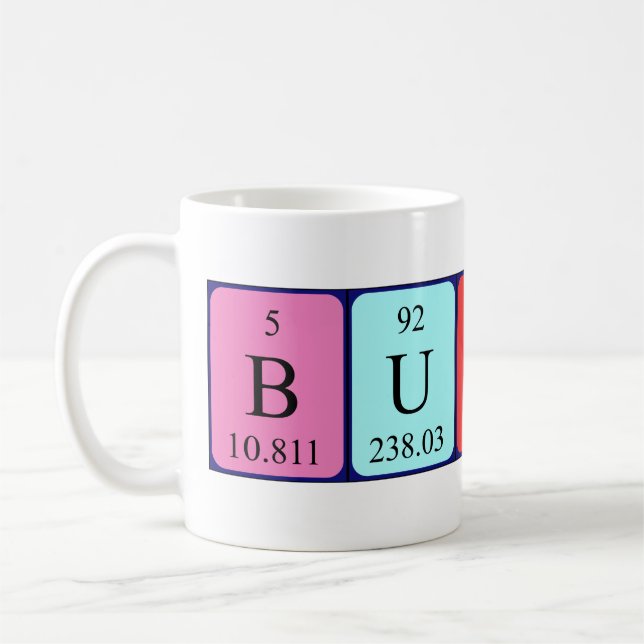 Butch periodic table name mug (Left)