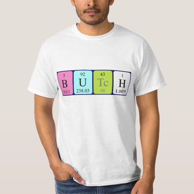 Butch periodic table name shirt (Front)