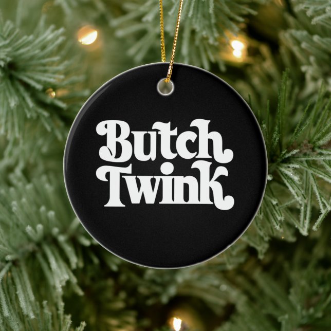 Butch Twink LGBTQ Pride Month Ceramic Ornament (Tree)