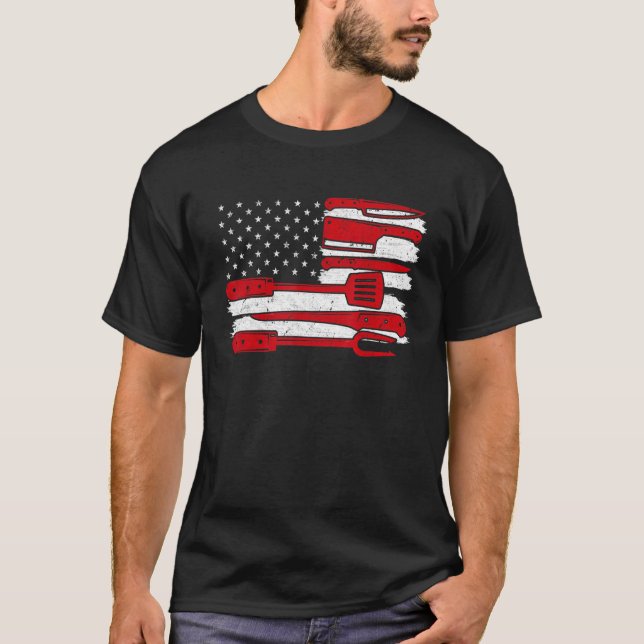 Butcher American Flag Knives USA T-Shirt (Front)