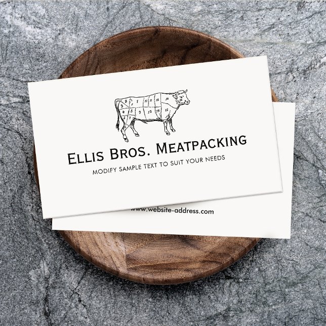  Butcher, Angus Beef Cow Diagram Business Card (Creator Uploaded)