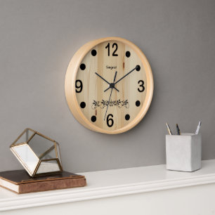 Butcher Block Wood - Personalised Clock