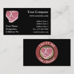 Butcher business cards with black background