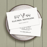 Butcher, Cut Pig and Cow, Knife Cleaver Logo