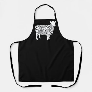 Butcher diagram meat cuts clock duck lamb sheep apron