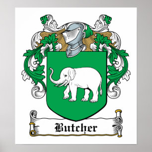 Butcher Family Crest Poster
