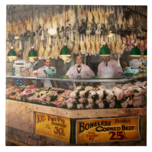 Butcher - Hooked on chicken 1931 Ceramic Tile