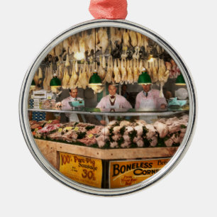 Butcher - Hooked on chicken 1931 Metal Ornament