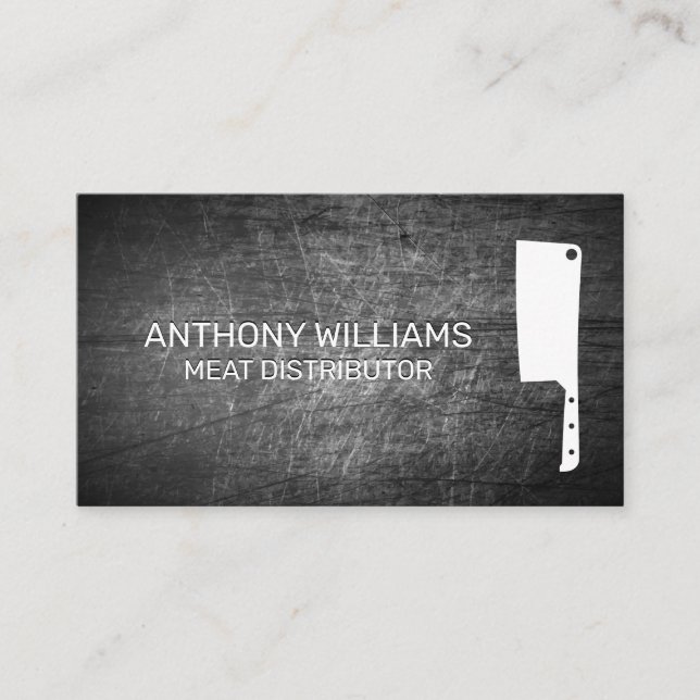Butcher Knife icon | Scratched Metal Business Card (Front)
