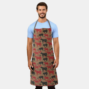 Butcher Meat Cuts Cow Chicken Pig Sheep  Apron