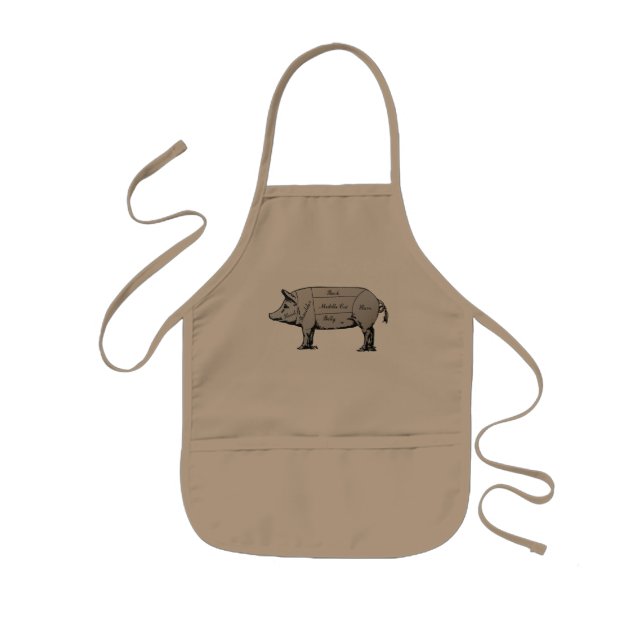 Butcher Pig Diagram Kids Apron (Front)