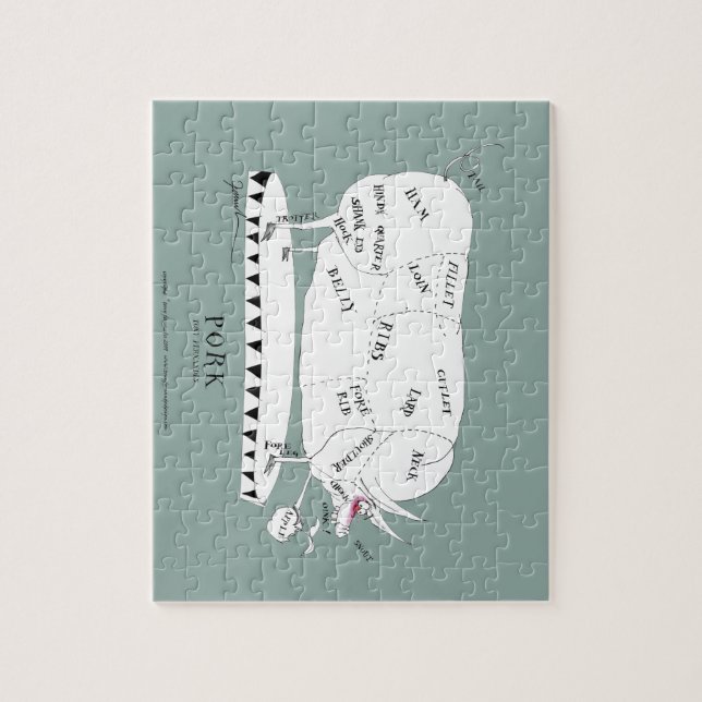 butchers cuts - pig, tony fernandes jigsaw puzzle (Vertical)