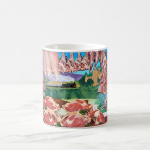 butchers shop counter coffee mug