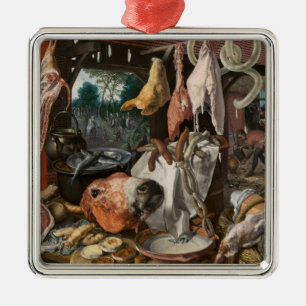 Butcher's Stall (by Pieter Aertsen) Metal Ornament