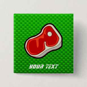 Butcher's Steak; Green 15 Cm Square Badge