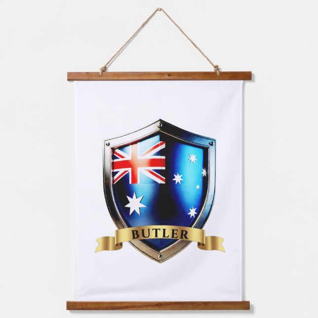 Butler Australia Heraldic Name Shield Hanging Tapestry (Front)
