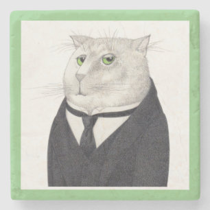 BUTLER CAT Marble Stone Coaster