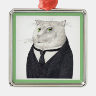 BUTLER CAT Premium Square Ornament