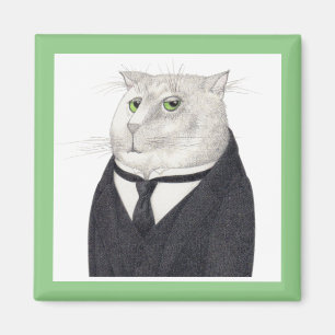 BUTLER CAT Square Magnet 