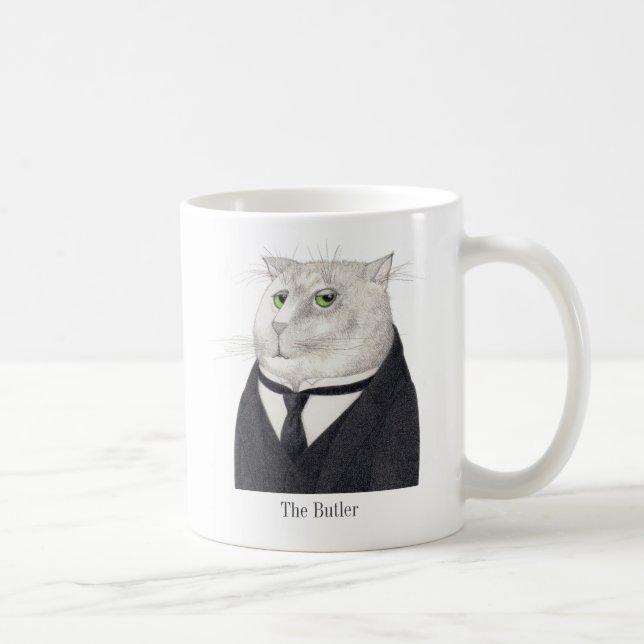 BUTLER CAT White Mug + Text (Right)