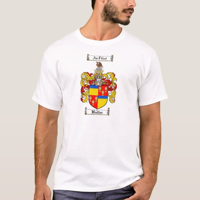 BUTLER FAMILY CREST -  BUTLER COAT OF ARMS T-Shirt (Front)