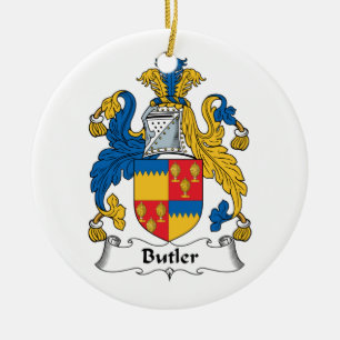 Butler Family Crest Ceramic Tree Decoration