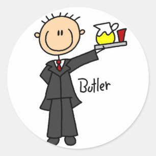 Butler Stick Figure Sticker