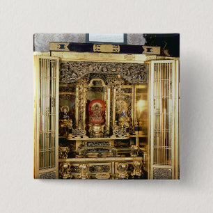 Butsudan shrine from a Damio's palace at Kyoto 15 Cm Square Badge