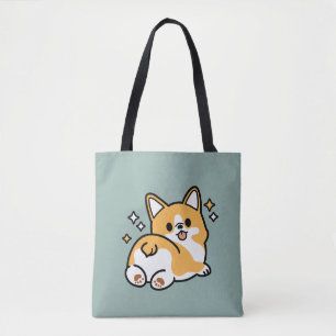 Butt First, Let's Nap – Cute Corgi Butt Cartoon Tote Bag