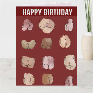 BUTT MAN FUNNY BIRTHDAY Greeting Card