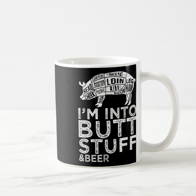 Butt Stuff And Beer Pork Cuts Grilling Bbq Jokes A Coffee Mug (Right)