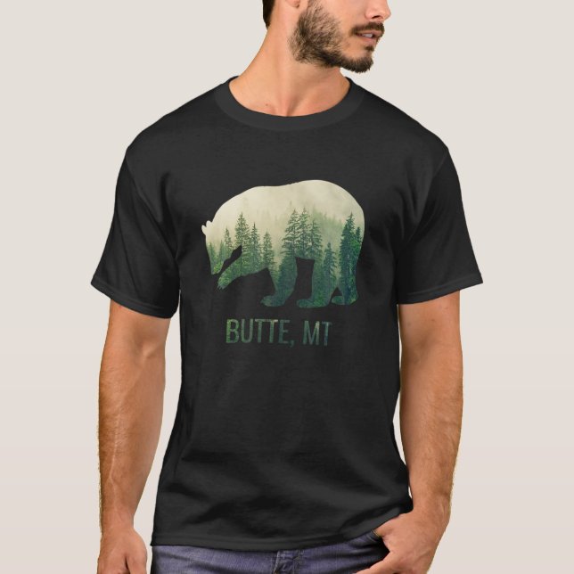 Butte Bear State Of Montana Pacific NW Wildlife T-Shirt (Front)