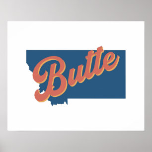 Butte, Montana state print
