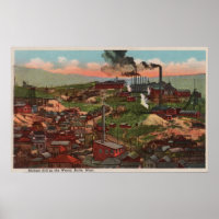 Butte, MT - View of Factories & Homes on Hill