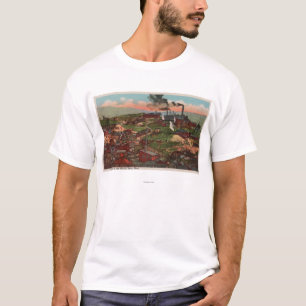 Butte, MT - View of Factories & Homes on Hill T-Shirt