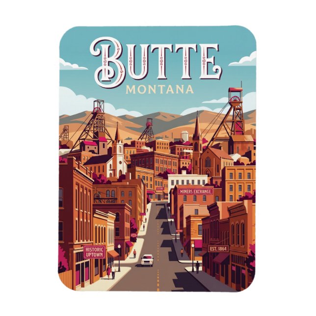 Butte USA Magnet (Vertical)