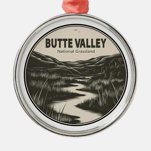Butte Valley National Grassland California Stream Metal Ornament (Front)