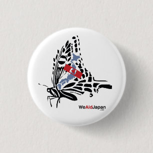 Buttefly Botton 蝶ボタン 3 Cm Round Badge