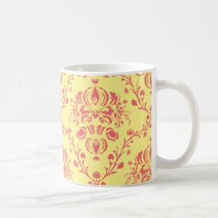 Butter and Cranberry Damask Coffee Mug