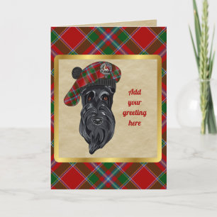 Butter Badge & Tartan Personalised Card