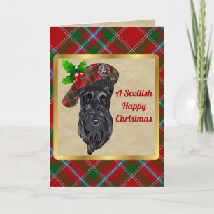 Butter Badge & Tartan Personalised Xmas Card