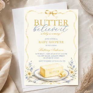 Butter Believe It Cottage Core Baby Shower Invitation