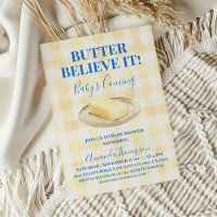 Butter Believe It Yellow Gingham Boy Baby Shower