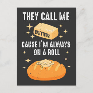 Butter Bread Food Lover Breakfast Foodie Postcard