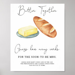 Butter Bridal Shower Guess How Many Corks  Poster