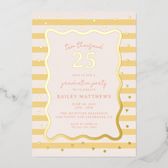 Butter Cabana Fun Yellow Graduation Party (Front)