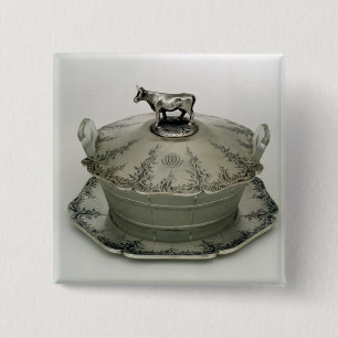 Butter dish with a frosted glass base 15 cm square badge