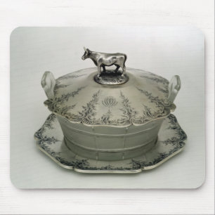 Butter dish with a frosted glass base mouse pad