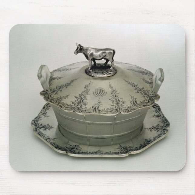 Butter dish with a frosted glass base mouse pad (Front)